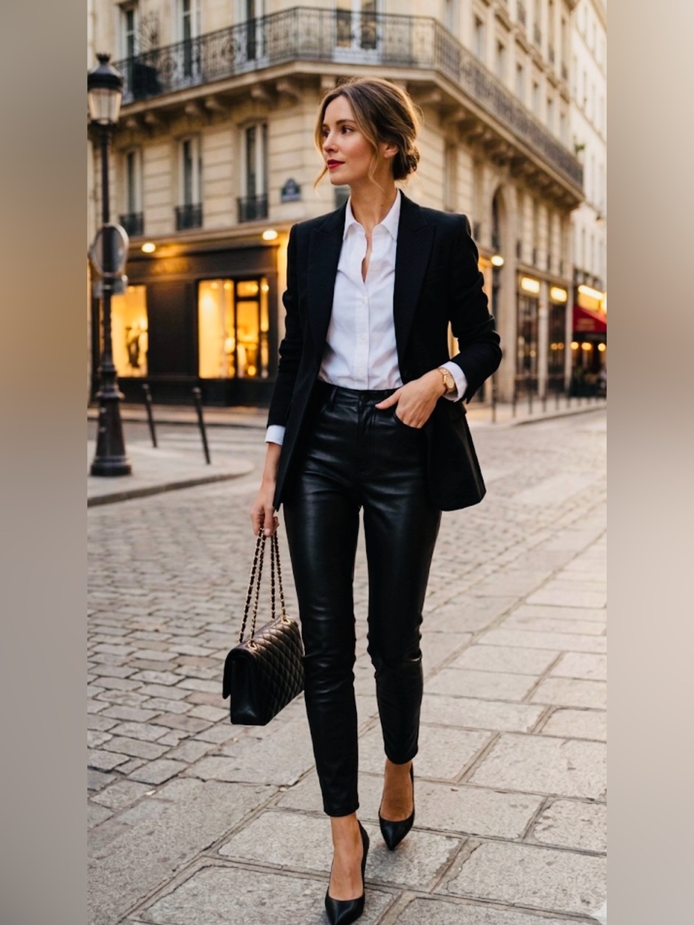 Abercrombie & Fitch Chic Black Leather Pants. The skinny high rise. Curve love.